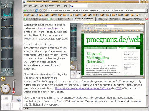 [Screenshot dieser Seite in Firefox unter E17. Der erhhte Zeilenabstand lockert das Erscheinungsbild]