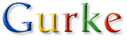 [Schriftzug Gurke in Anlehnung an Google-Logo. Ähnliche Farben und Schriftart.]